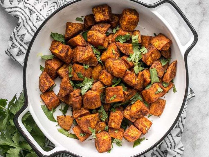 Oven-Roasted Spicy-Sweet Sweet Potatoes