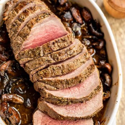 Pan Roast Beef Tenderloin With A Mushroom