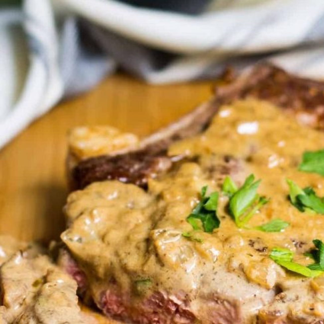 Pan-Seared Steak Diane with a Rich Mushroom Sauce