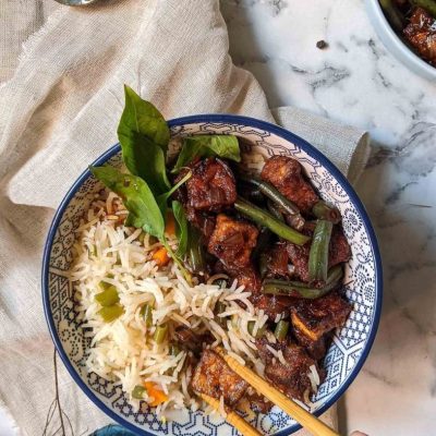 Panir With Peppers &Amp; Rice