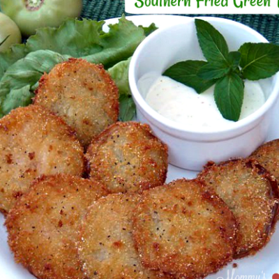 Panko Fried Green Tomatoes And Mushrooms