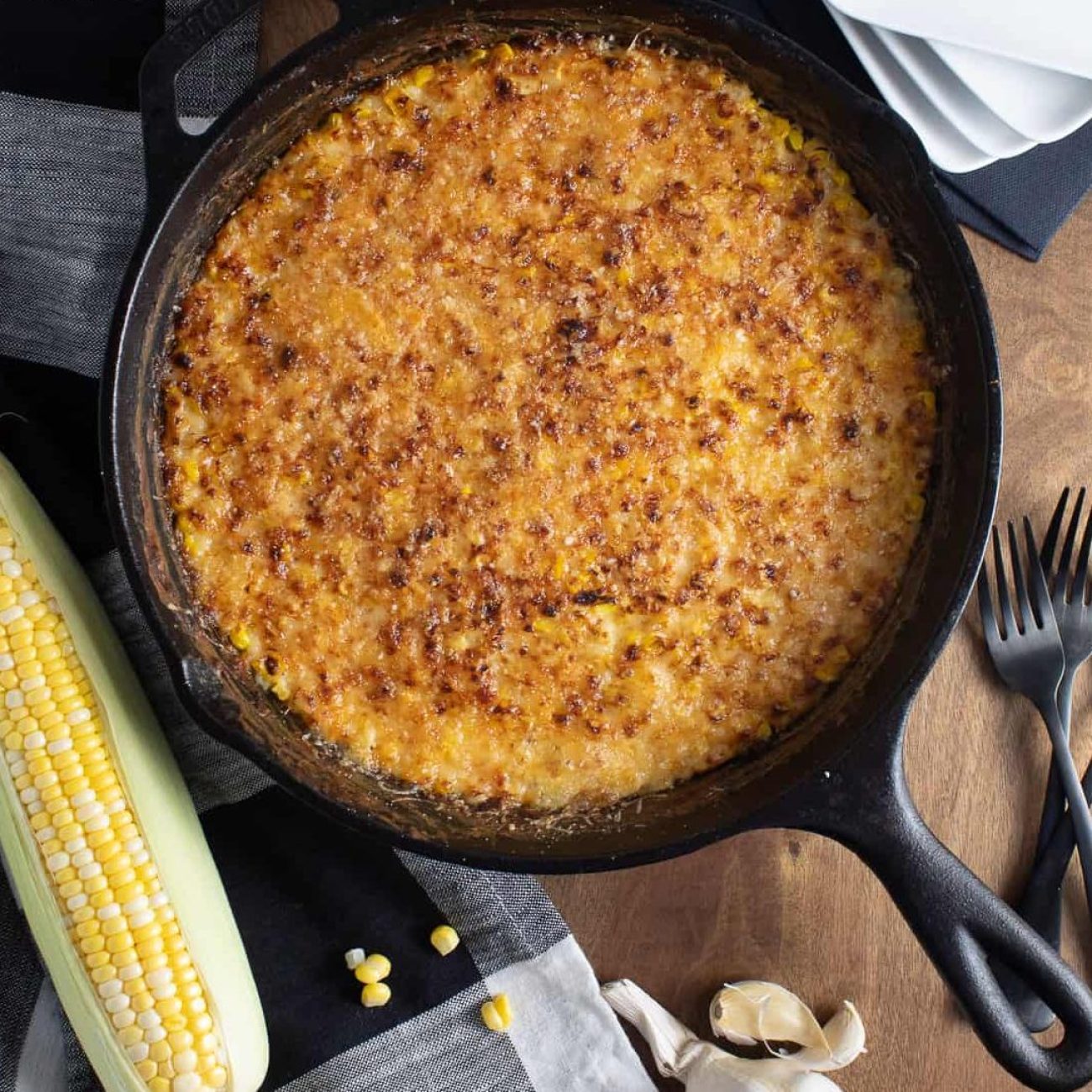 Parmesan Creamed Corn Au Gratin