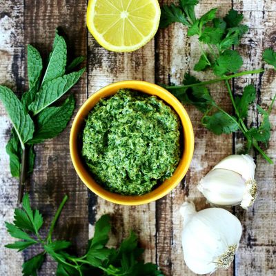 Parsley, Coriander And Tahini Pesto