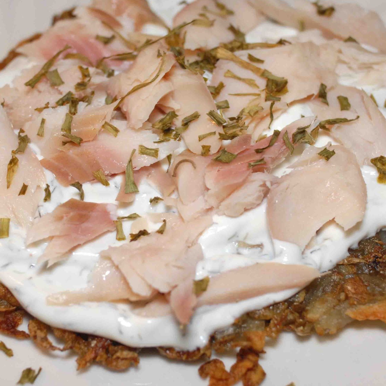 Parsnip Pancakes With Smoked Fish And