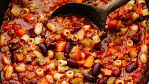 Pasta E Fagioli Soup With Ground Beef And