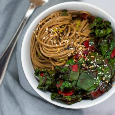 Pasta With Garlicky Greens And Fried Eggs