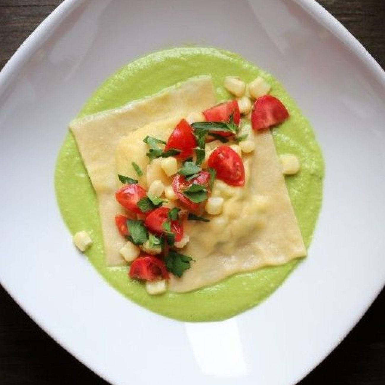 Pea, Ham And Corn Ravioli