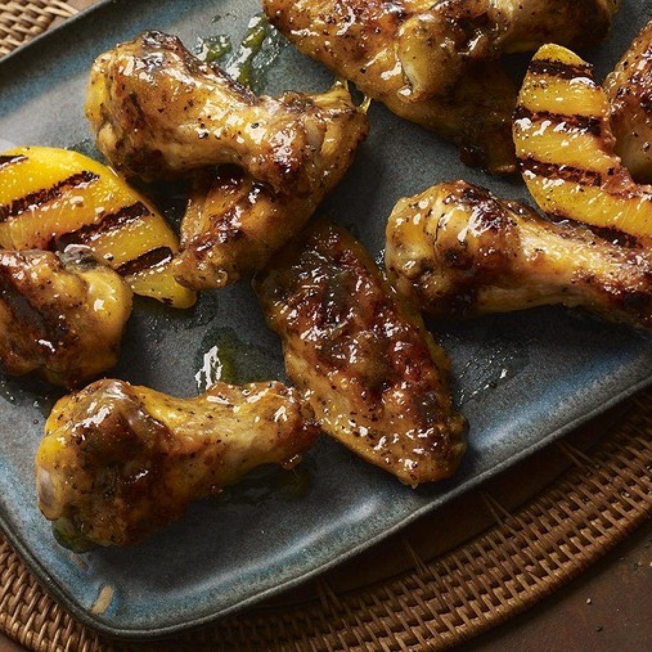 Peach-Bourbon Wings