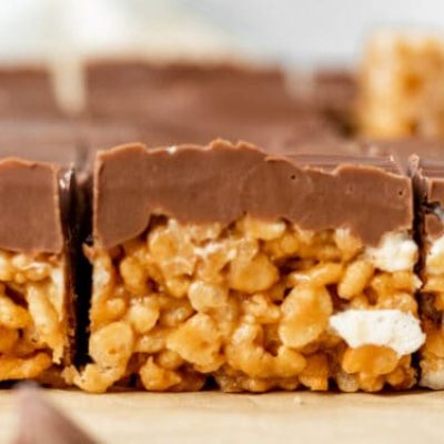 Peanut Butter Rice Krispy Treats With Chocolate