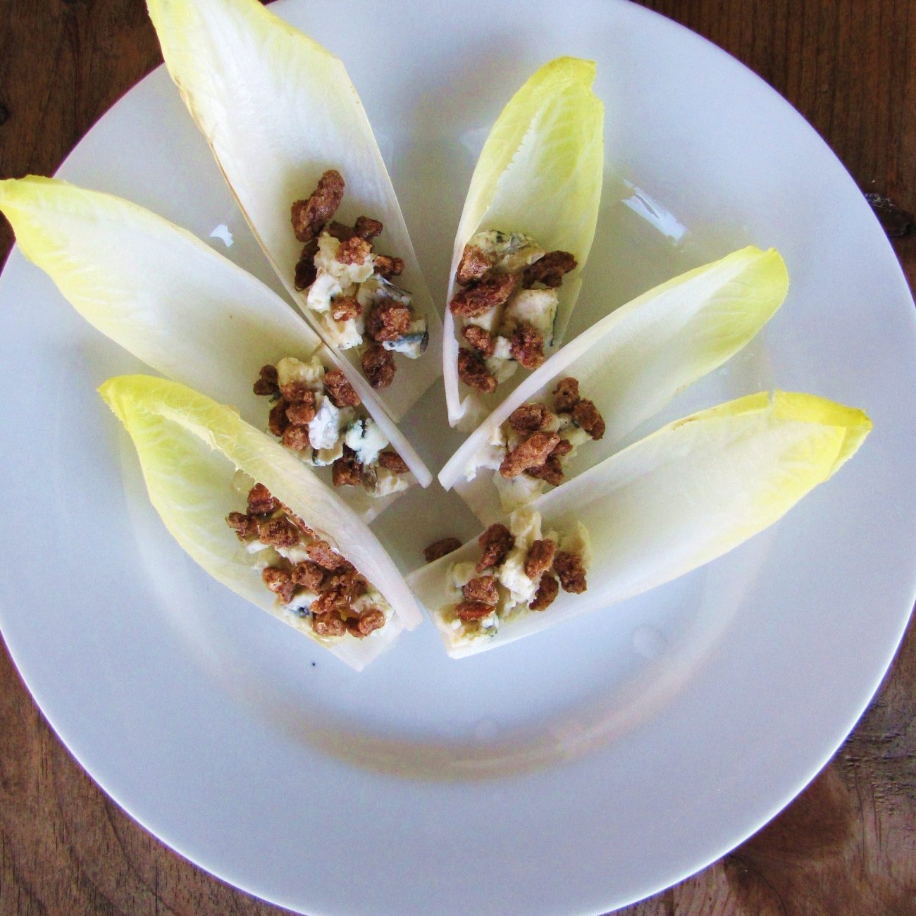 Peanut Stuffed Belgian Endive