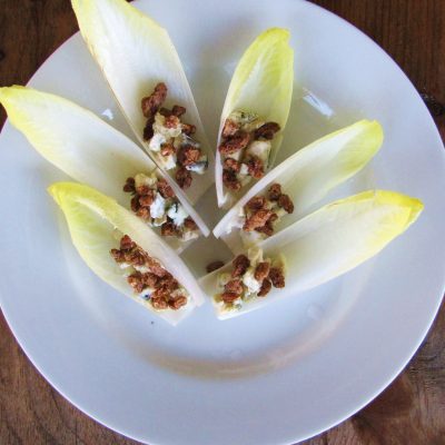 Peanut Stuffed Belgian Endive