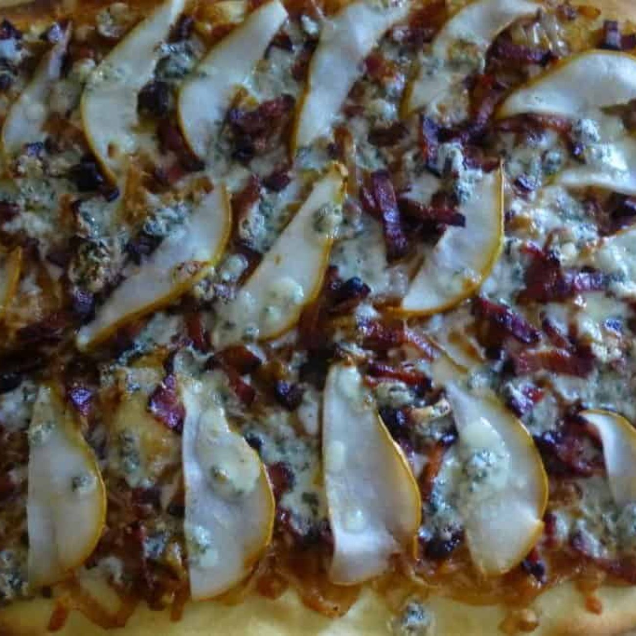 Pear and Sweet Bacon Gourmet Pizza Recipe