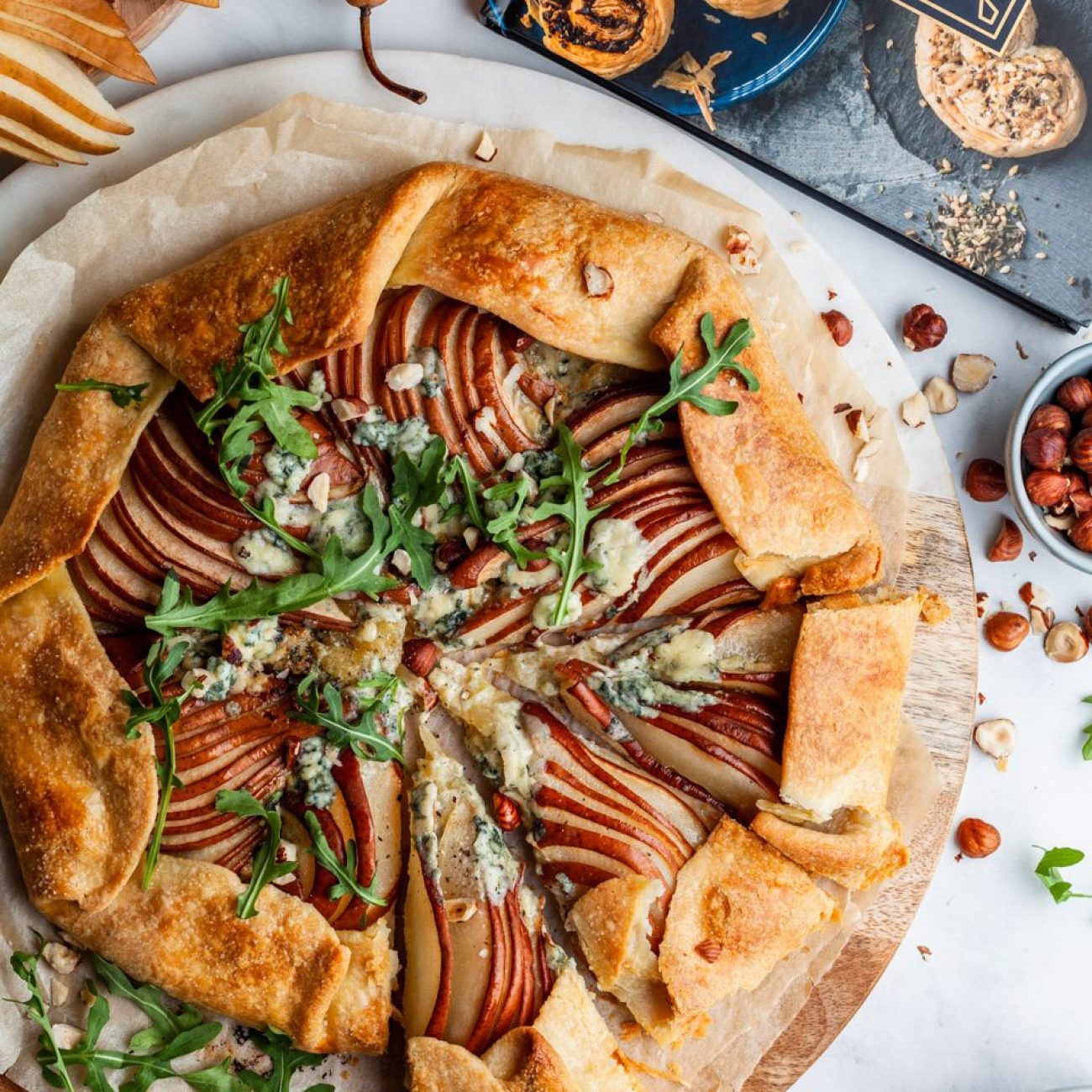 Pear, Roquefort And Rosemary French Galettes