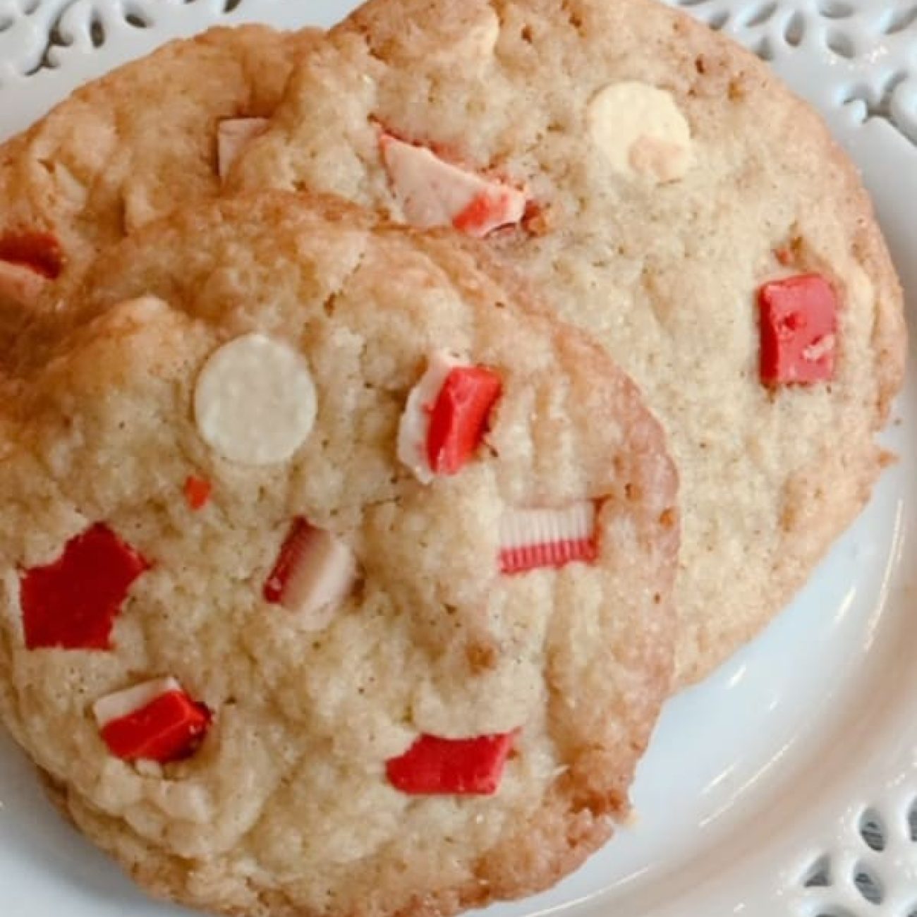 Peppermint White Chocolate Chip Cookies