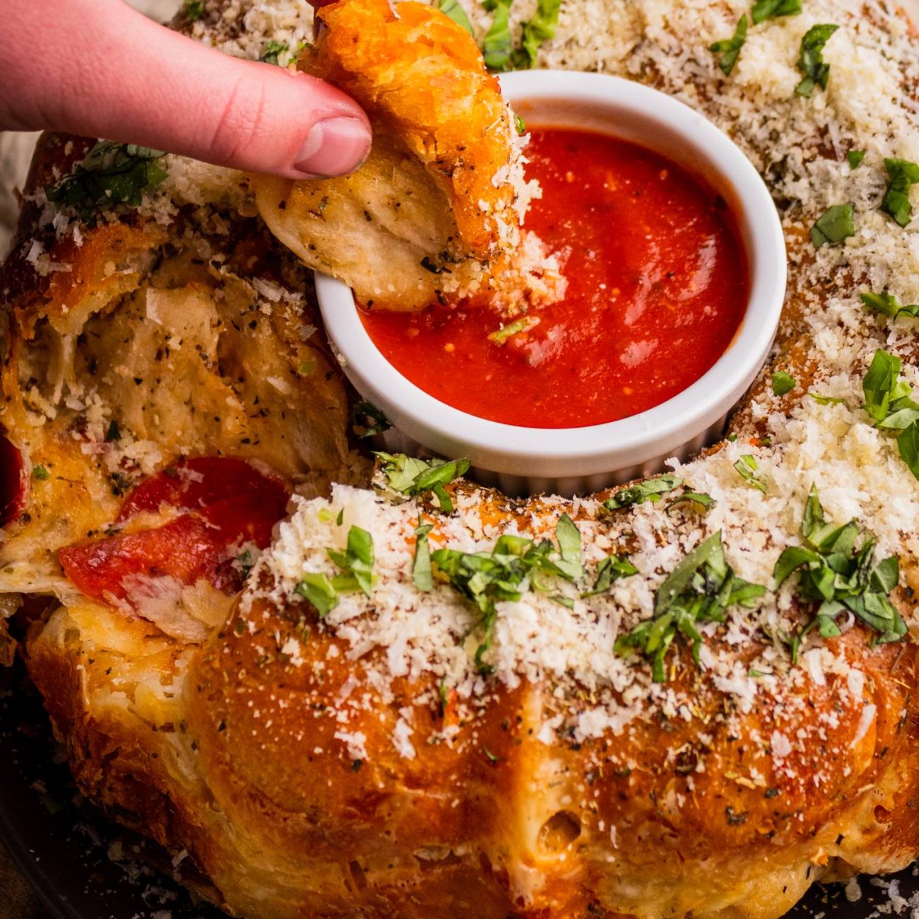 Pepperoni And Mozzarella Monkey Bread