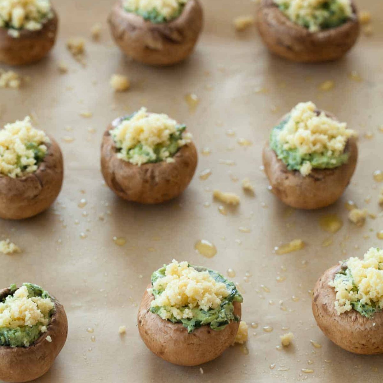 Pesto Stuffed Mushrooms