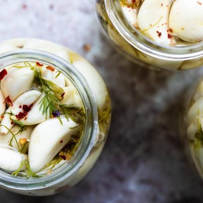 Pickled Garlic With Chili And Herbs