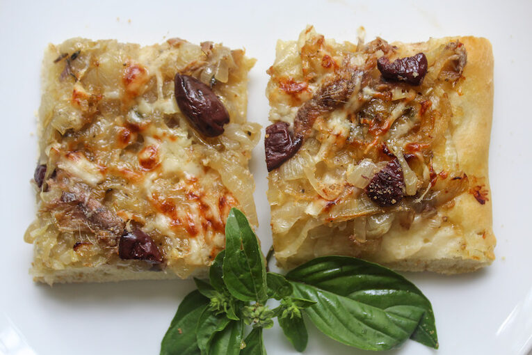 Pissaladiere With Onion, Herbs And Goat