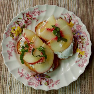 Plums With Chevre And Lavender Sugar