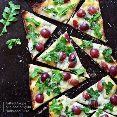 Polenta Pizza With Brie And Red Grapes