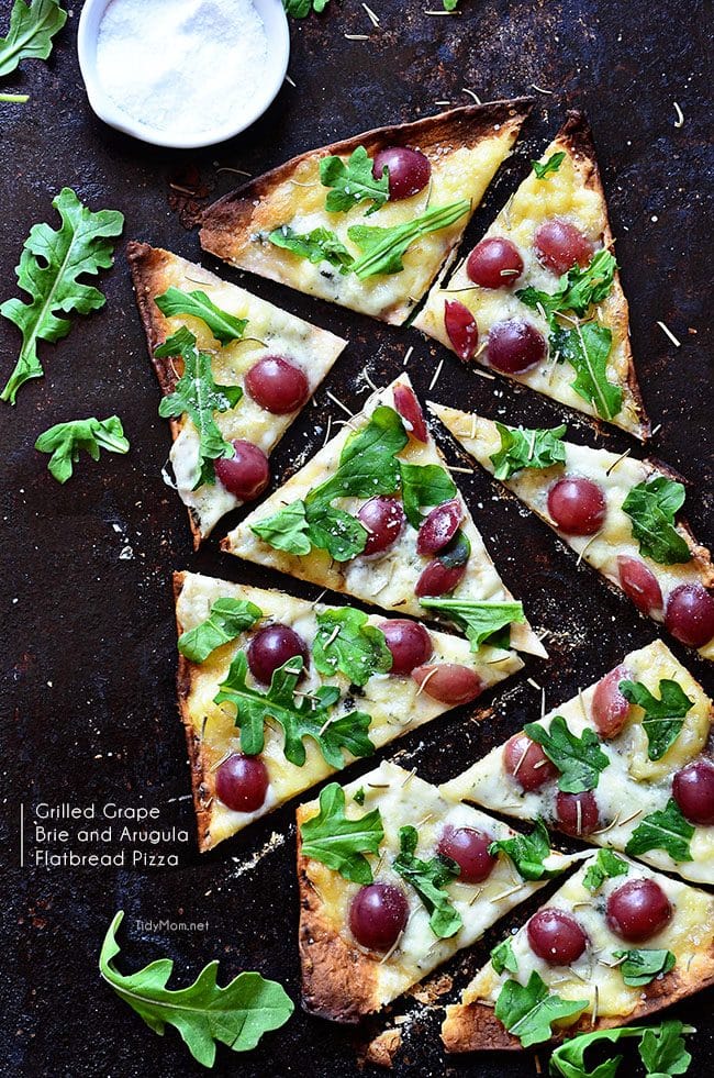 Polenta Pizza With Brie And Red Grapes