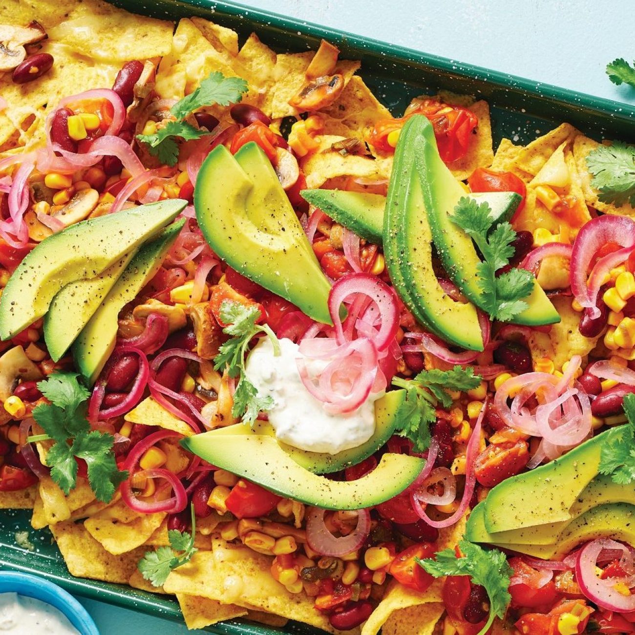 Potato Nachos With Cilantro Sour Cream