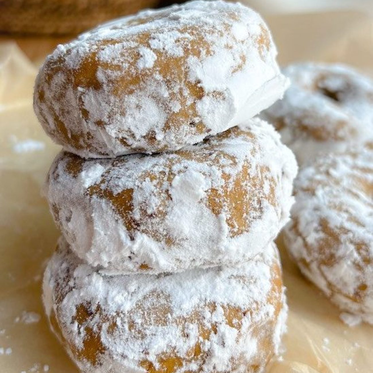 Powdered Pumpkin Doughnuts