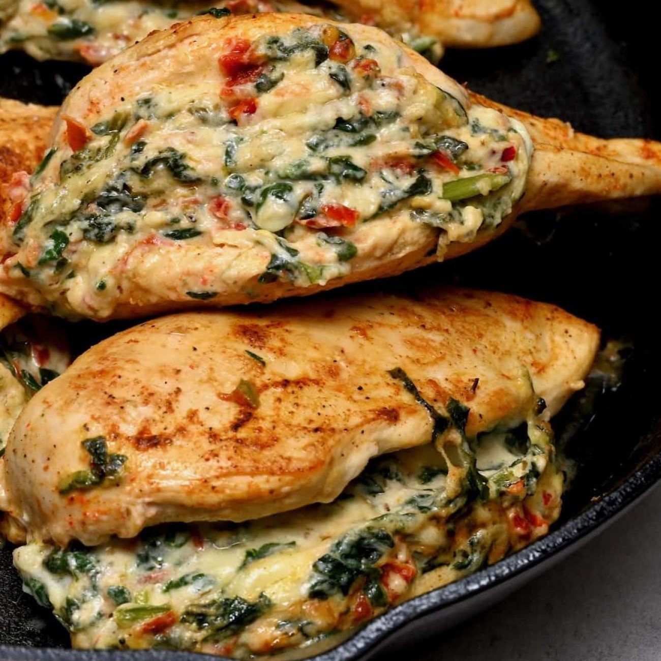 Provolone And Olive Stuffed Chicken Breasts