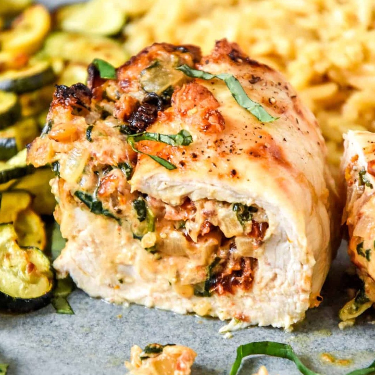 Provolone & Olive Stuffed Chicken Breasts
