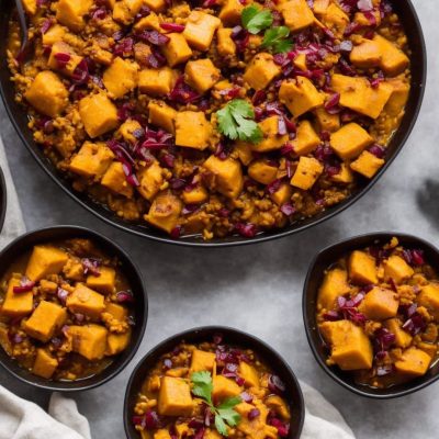 Pumpkin, Cranberry And Red Onion Tagine