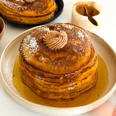 Pumpkin Ginger Pancakes With Ginger Butter