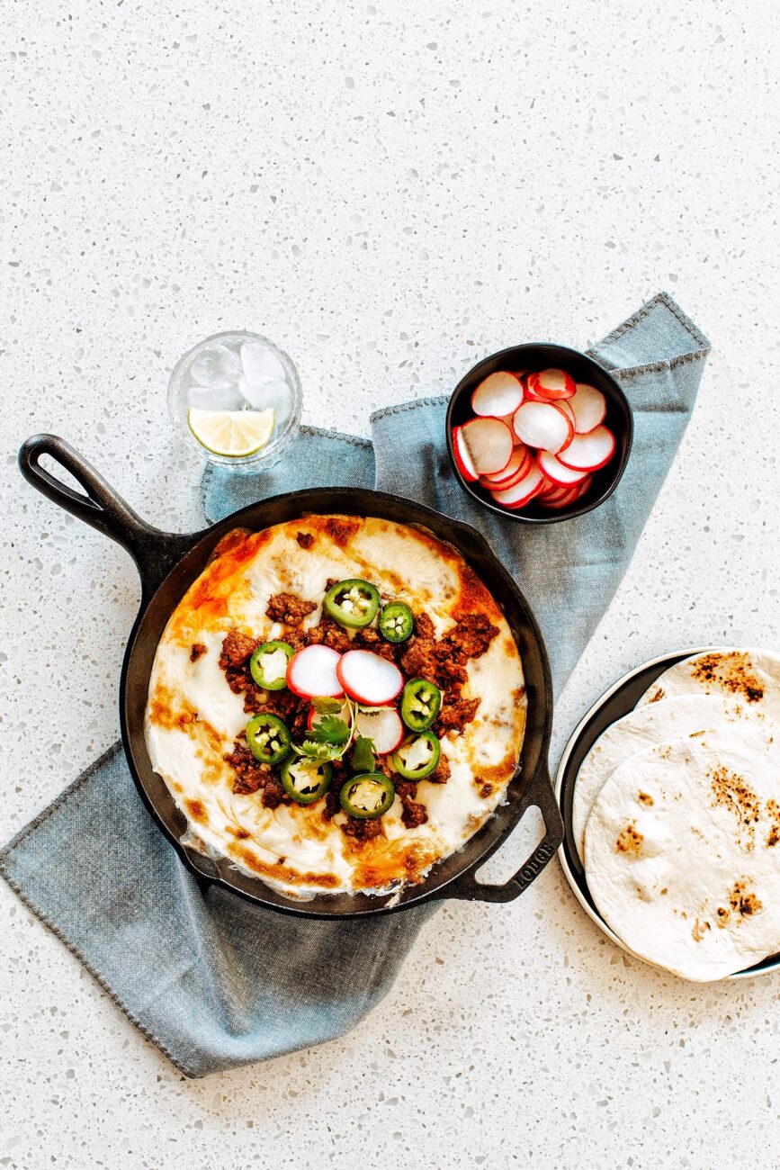 Queso Fundido With Charred Poblanos And