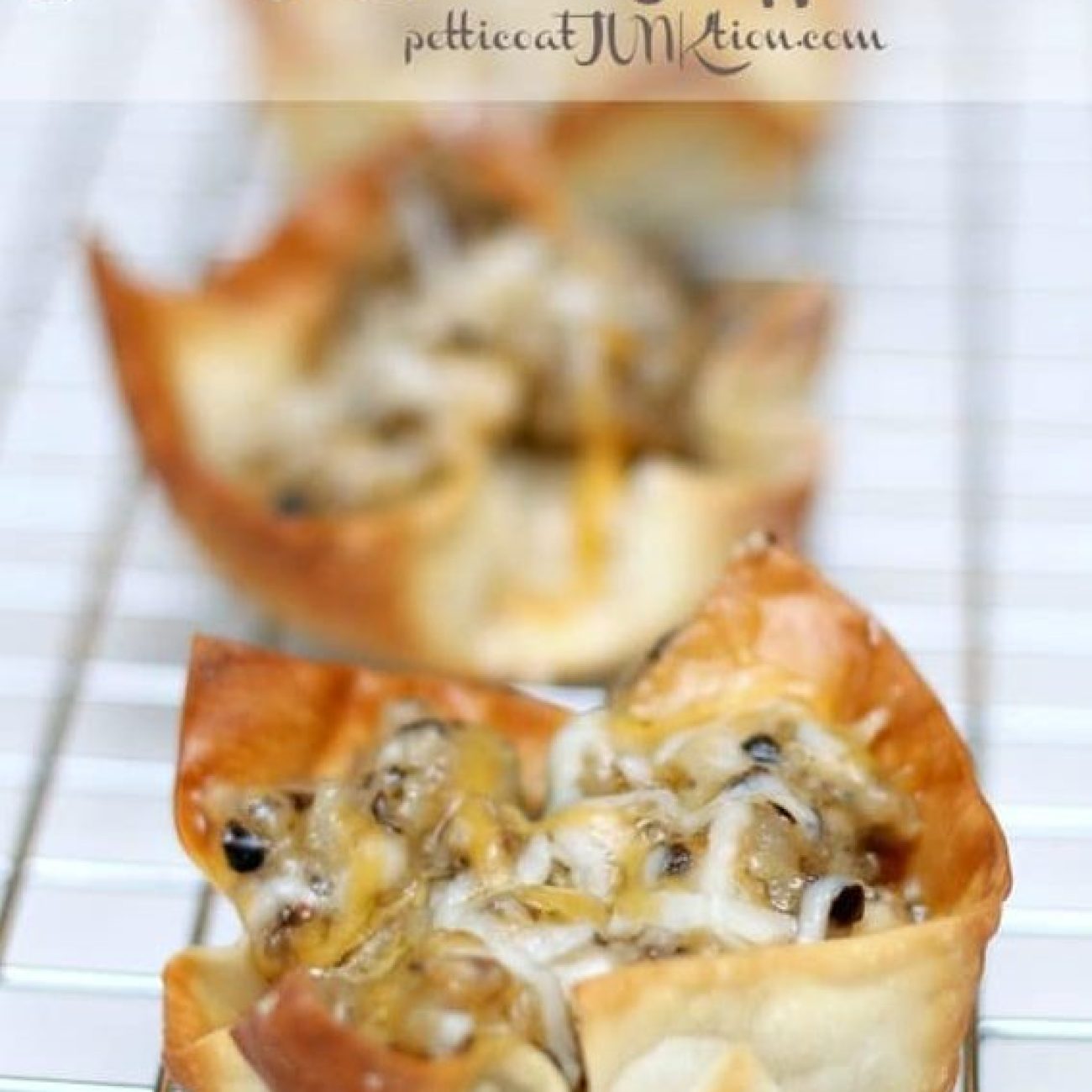 Ranch Sausage Wonton Cups