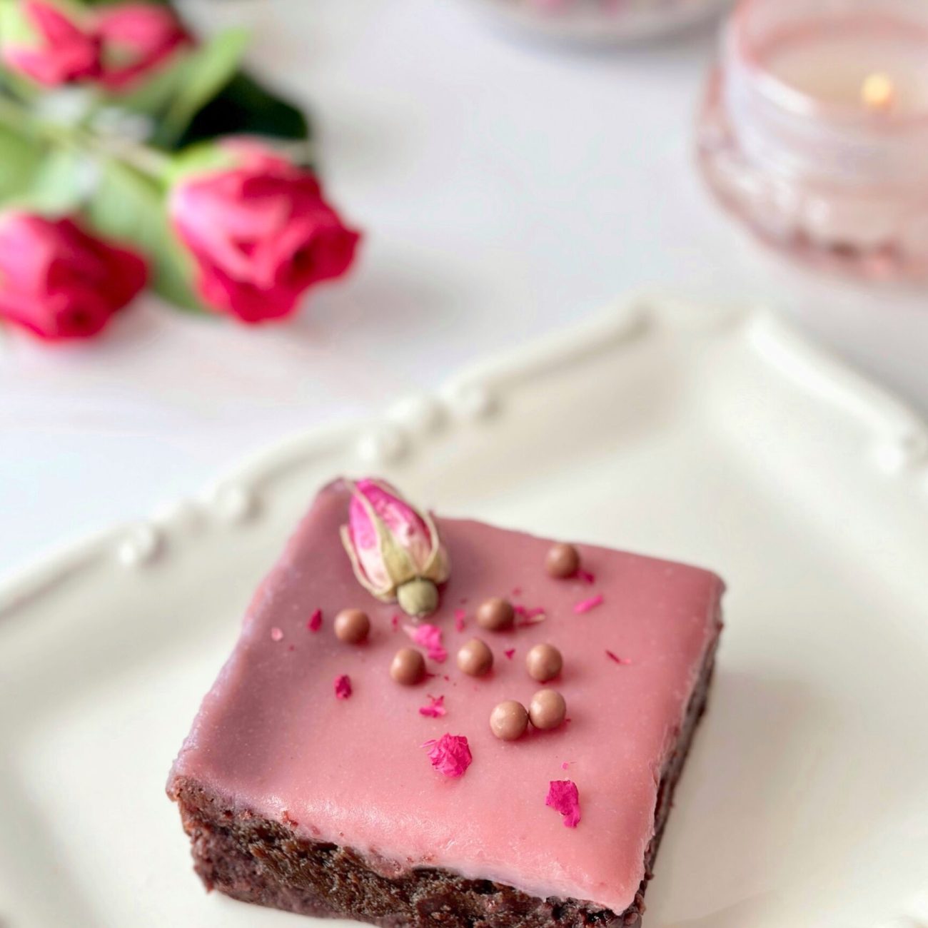 Raspberry Truffle Brownies