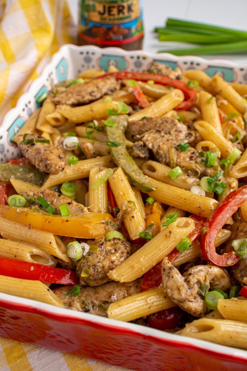 Rasta Pasta In A Boat With A Cilantro Cream