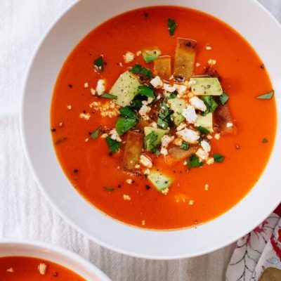 Red Bell Pepper Soup With Corn And Parsley