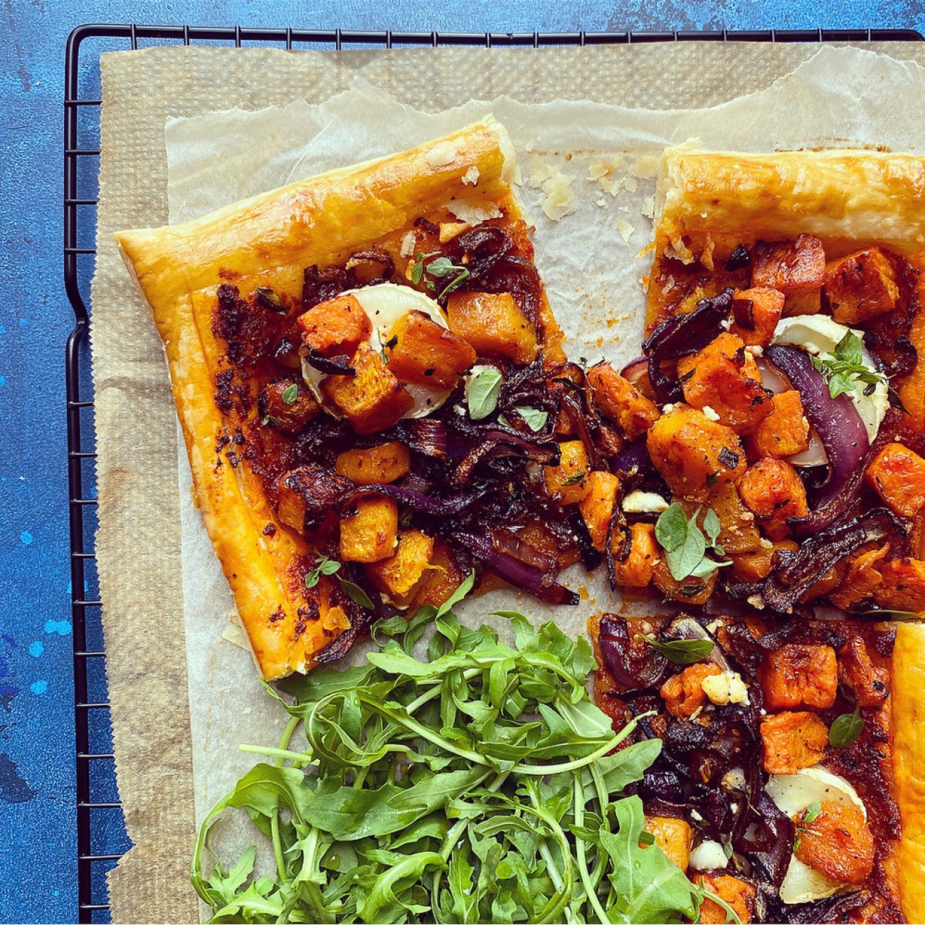 Red Onion, Goat Cheese And Basil Tart