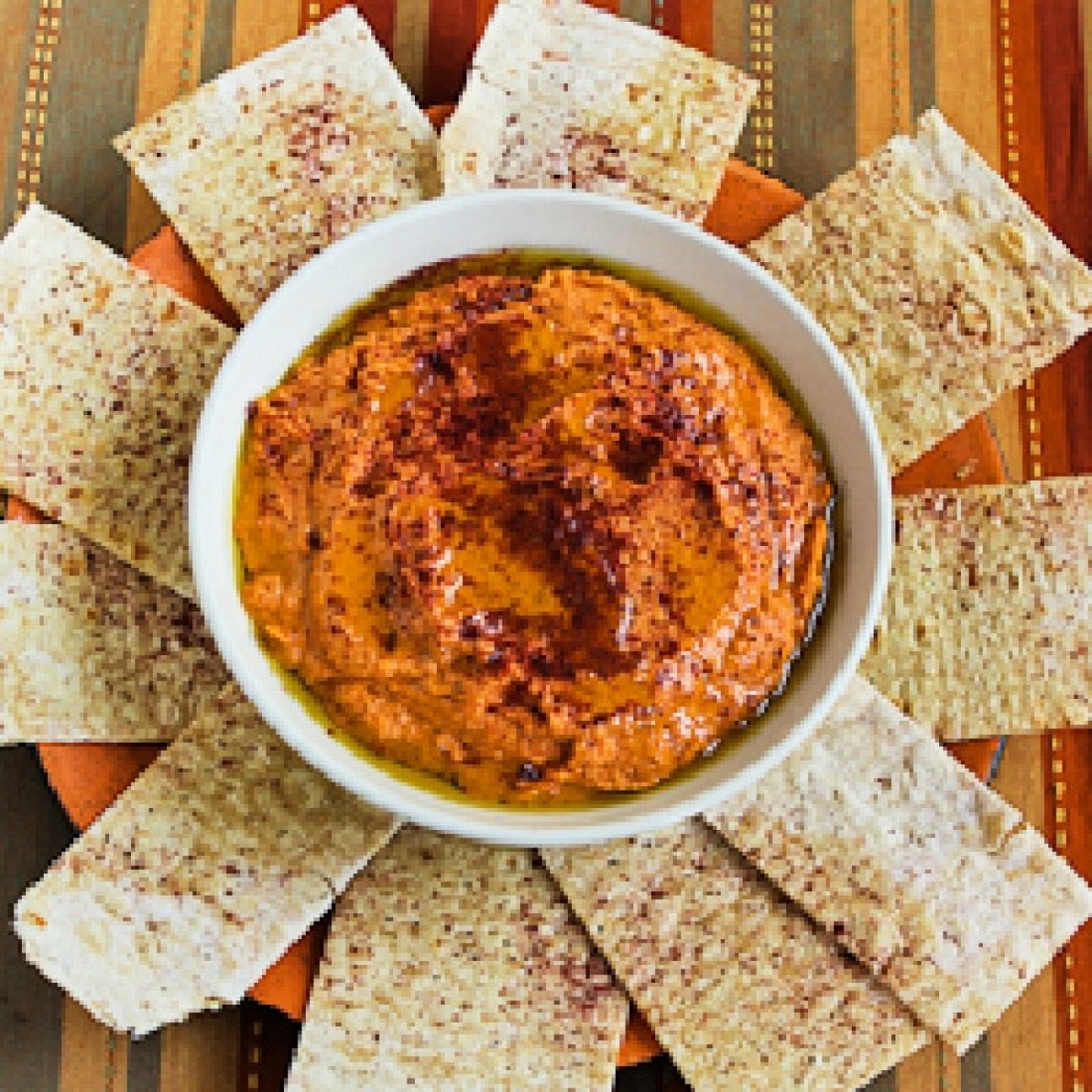 Red Pepper, Feta And Garlic Hummus