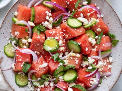 Refreshing Watermelon, Feta, and Black Olive Salad Recipe