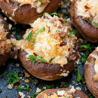 Resurant Style Stuffed Mushroom