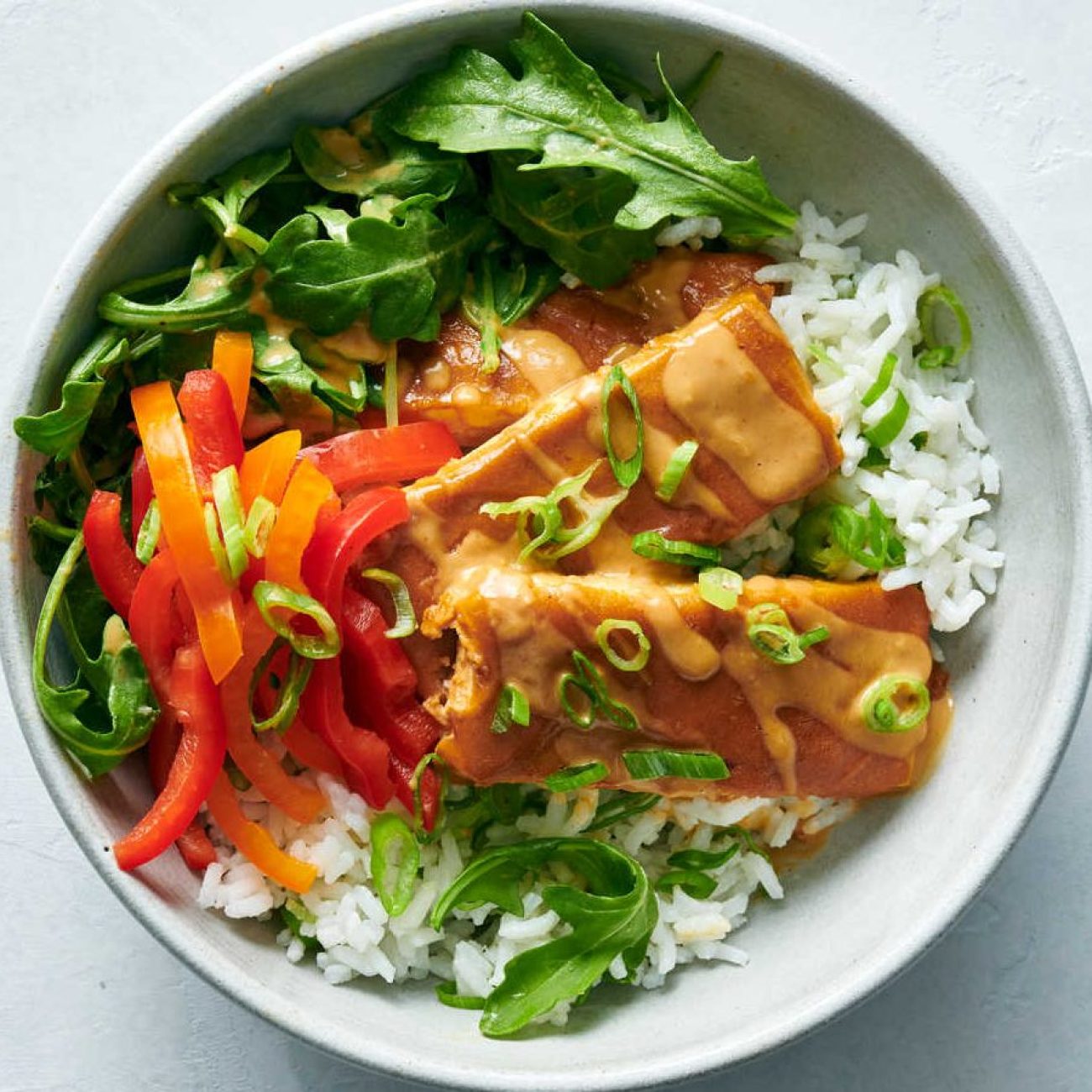 Rice-Crusted Peanut Sauce Coconut Tofu