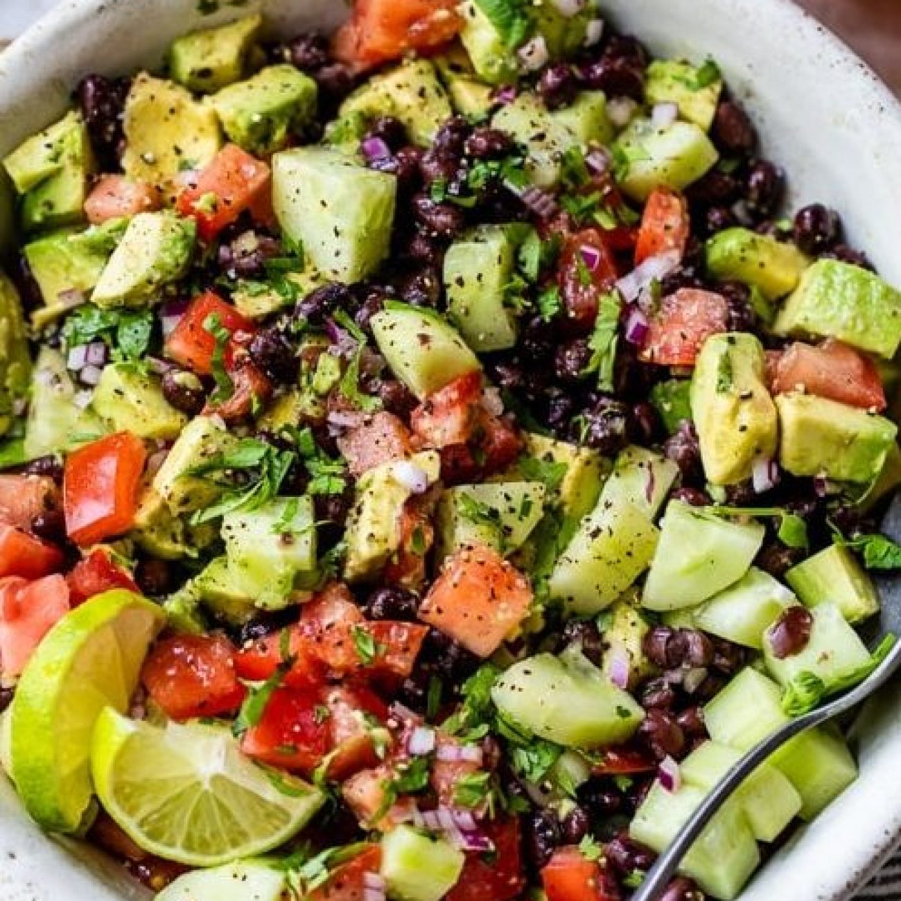 Rice With Tomatoes, Avocado & Black