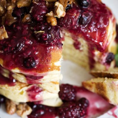 Ricotta Souffl Pancakes With Raspberries