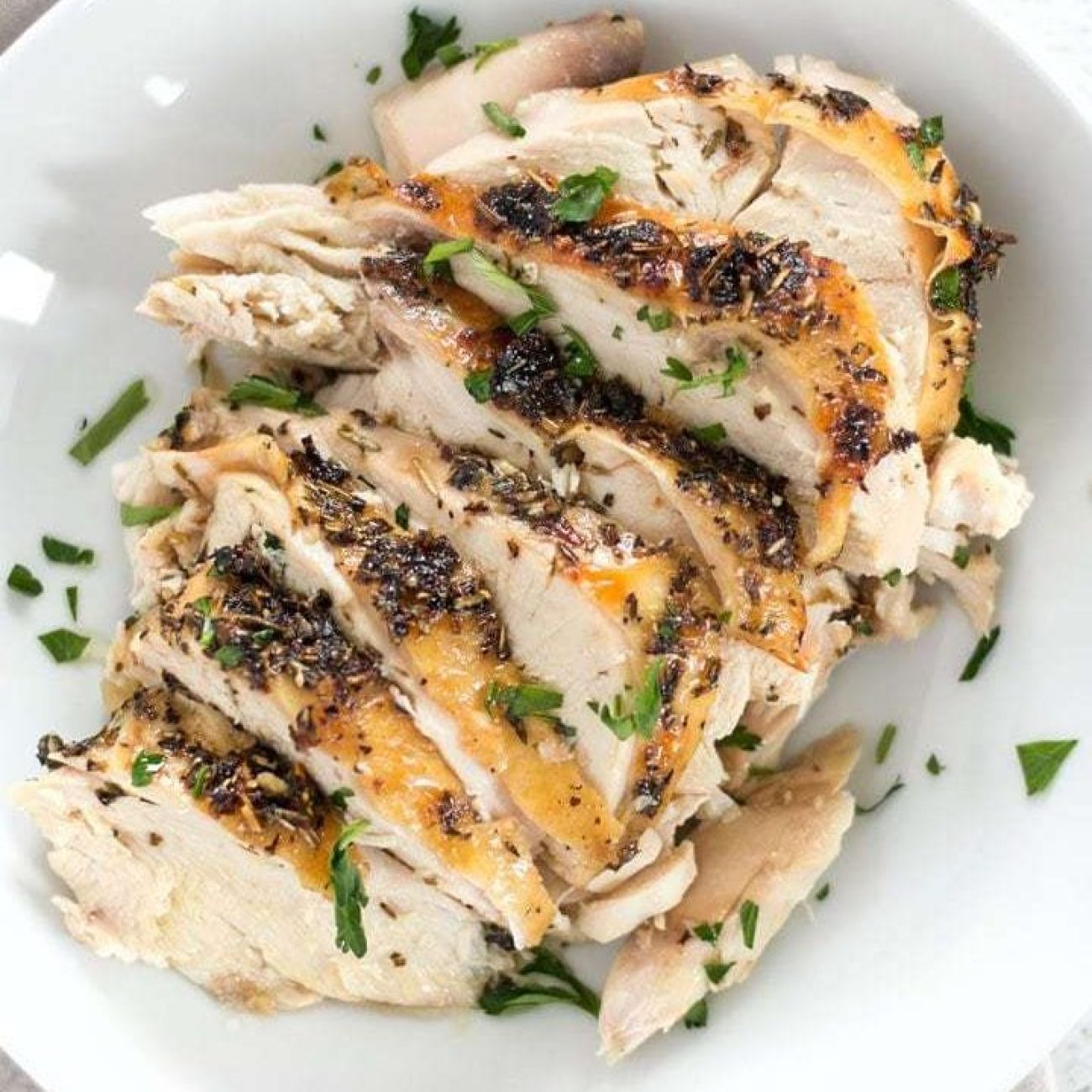 Roast Chicken Breasts With Parsley Pan