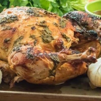 Roast Chicken With Cilantro Pesto And