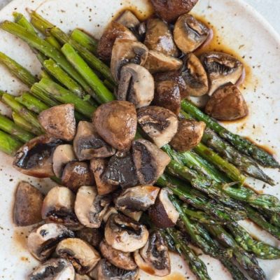 Roasted Asparagus, Mushrooms And