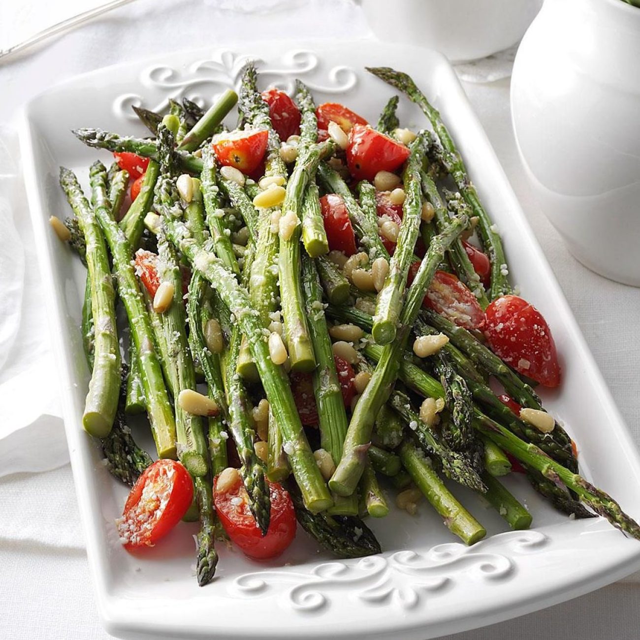 Roasted Asparagus With Pine Nuts