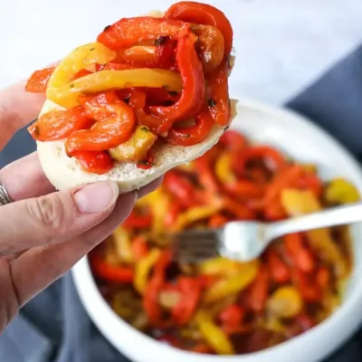 Roasted Marinated Peppers With