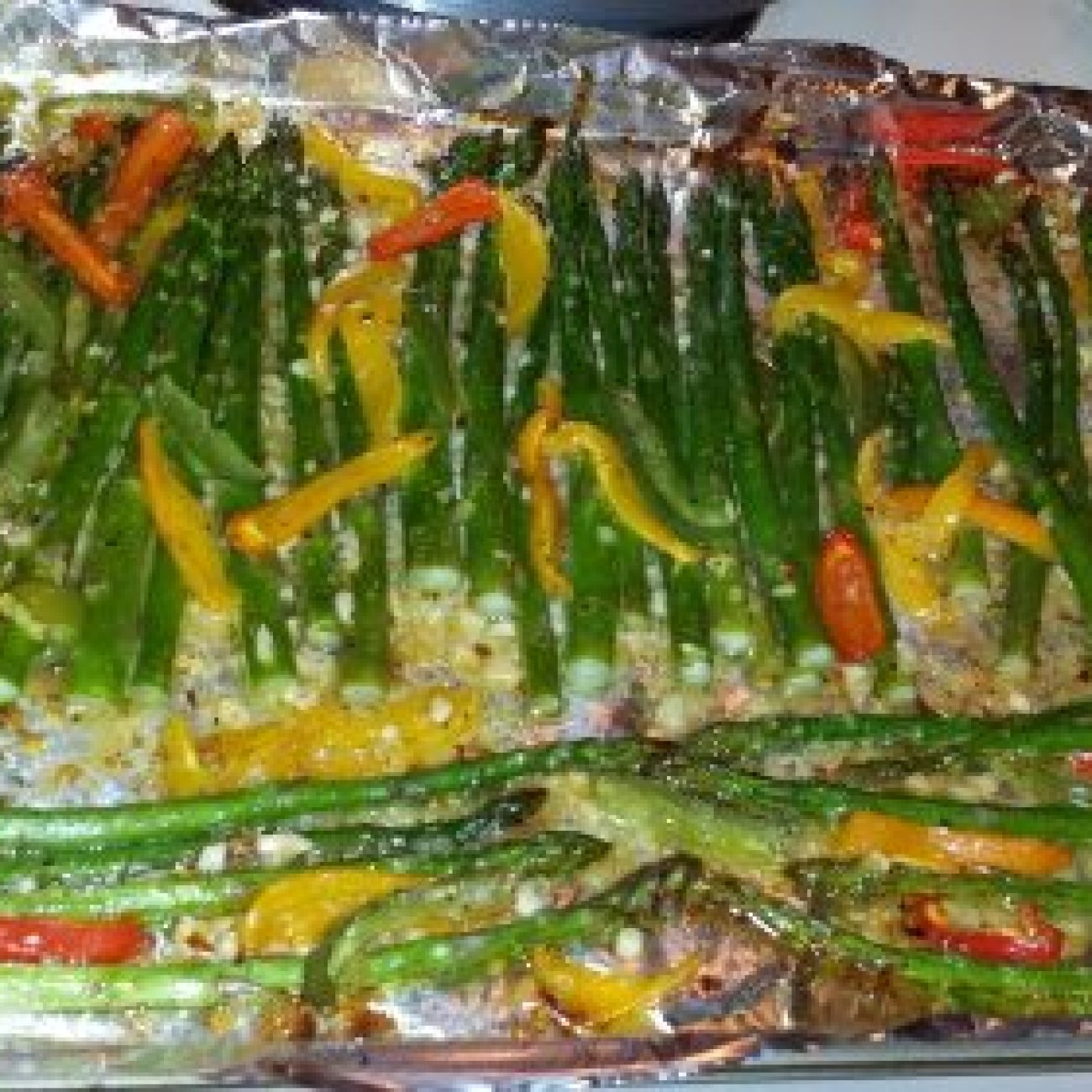 Roasted Pepper And Asparagus Marinated In