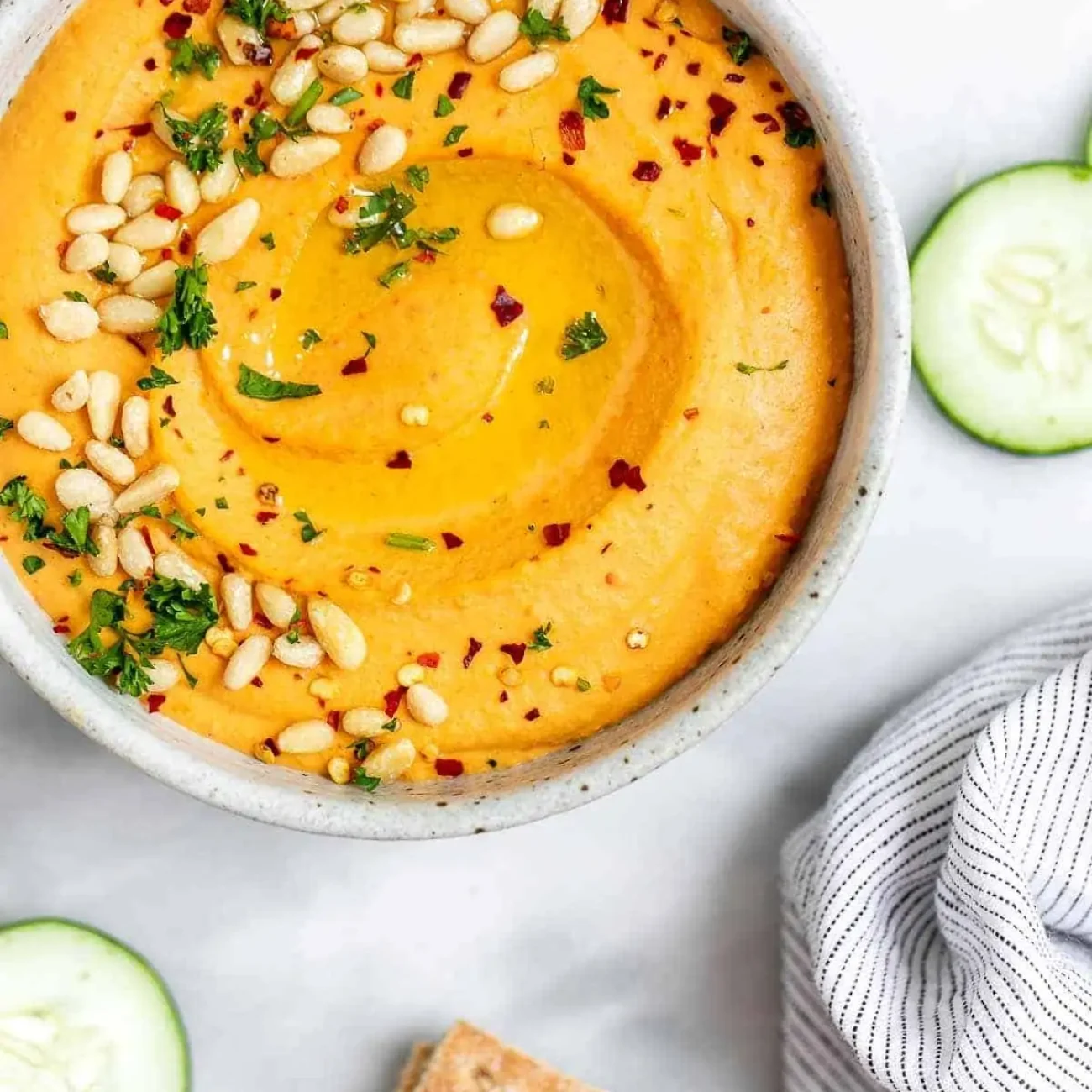 Roasted Red Bell Pepper Hummus